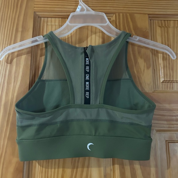 Olive Green Sports Bra - Picture 2 of 3